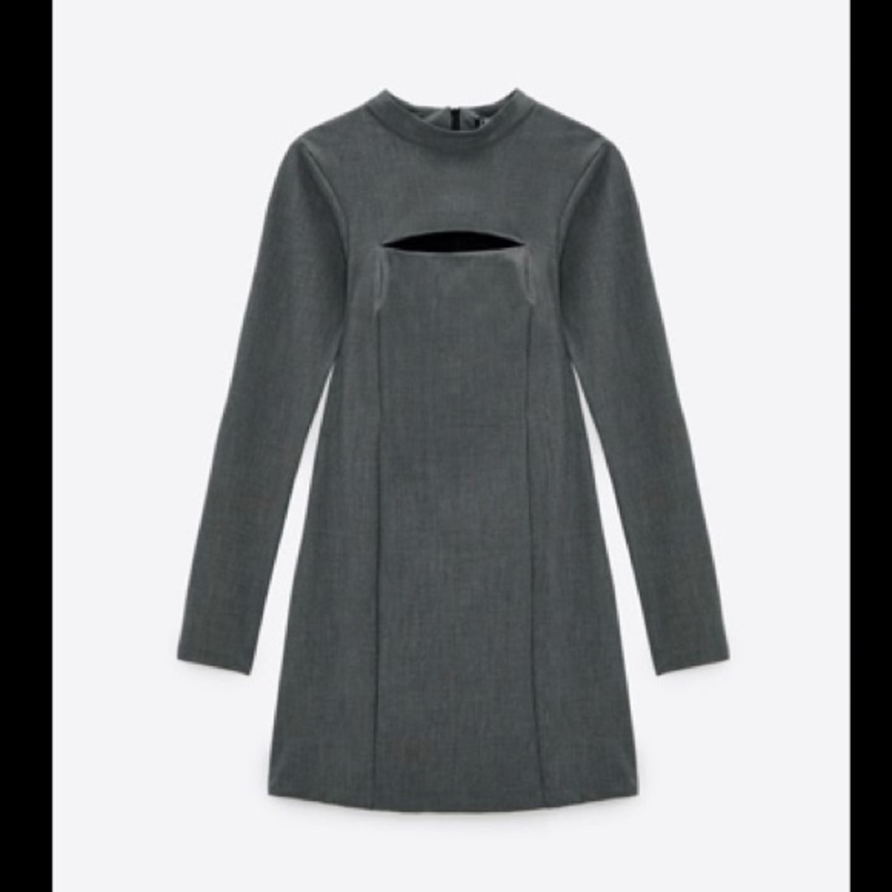 Zara Cut Out Houndstooth Dress